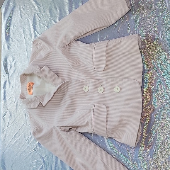 Juicy Couture Jackets & Blazers - Y2k Juicy Couture Vintage Pink & White Striped Corduroy Button Up Blazer SZ:S